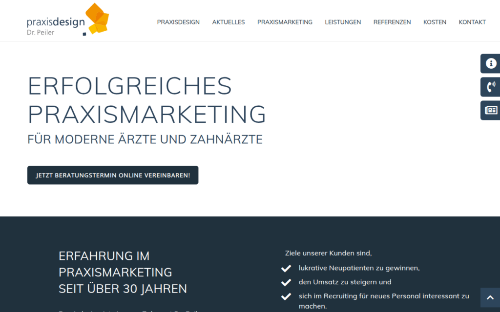 Praxisdesign Screenshot