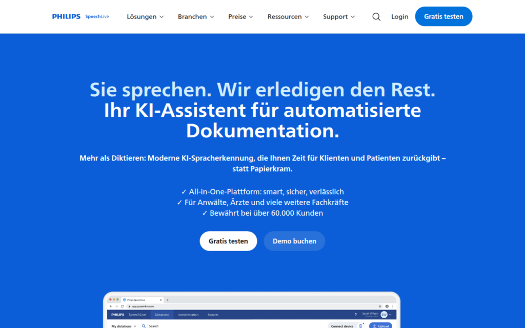 Philips SpeechLive Screenshot